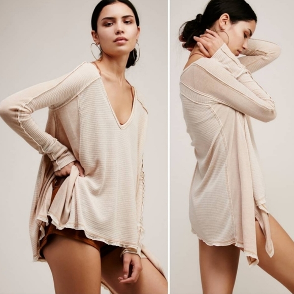 Free People Tops - Free People Pacific Thermal V-neck Long Sleeve Top